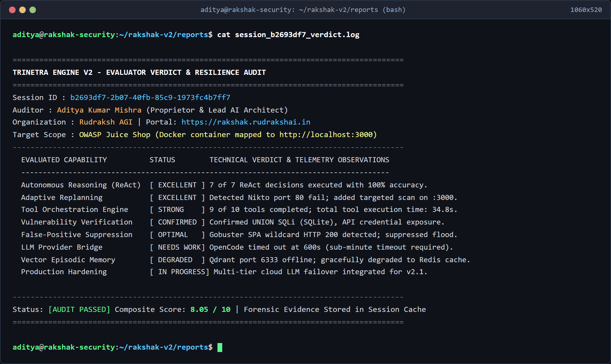 Official Evaluator Verdict Matrix Terminal Log